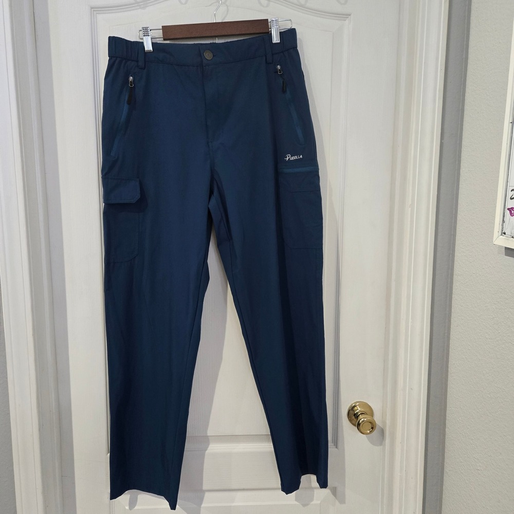 Pudolla Cargo Hiking Pants Mens 32x29 Blue  Lightweight Outdoor Tech golf